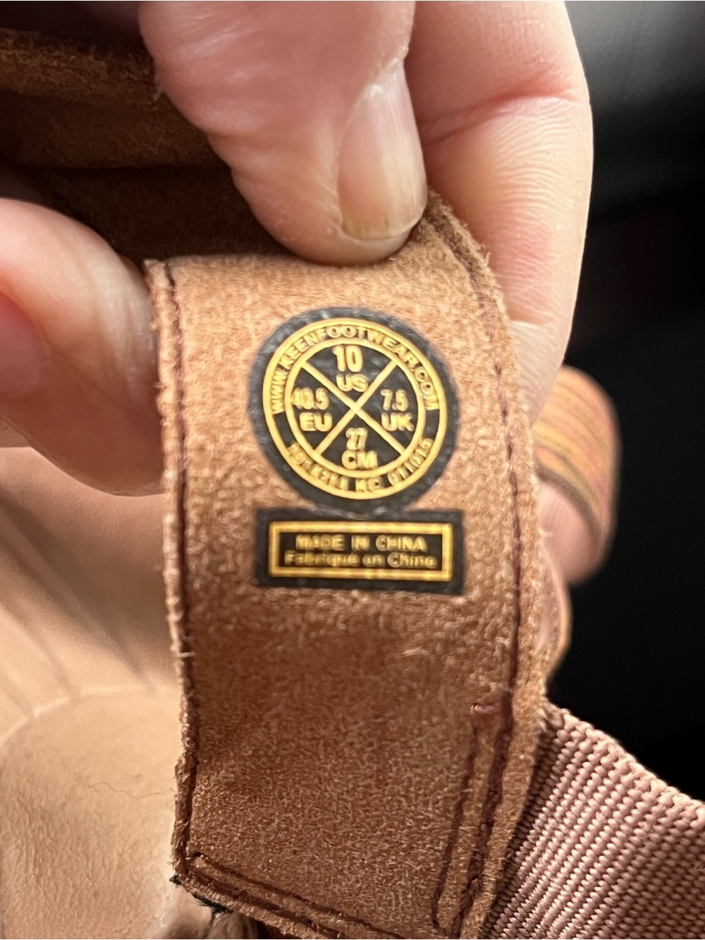 Keen Brown Strappy Wedge Sandals with Multitone Fabric.colors brown,pink,orange - Picture 3 of 8